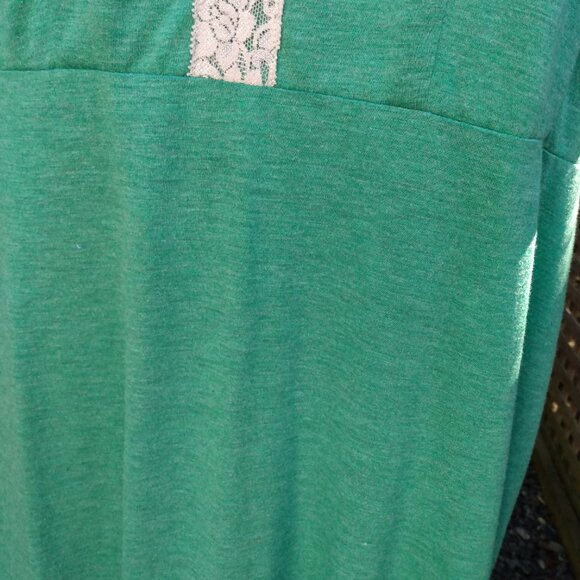 Handmade Green T-Shirt Dress Size Medium Mennonite Cape Prairie - Picture 12 of 12